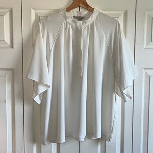 Cream flutter sleeve top